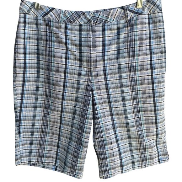 D.F.A. New York Other - DFA New York Mens Blue White Plaid Preppy Golf Flat Front Cotton Casual Shorts 1